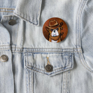 Bulldog 6 cm round badge
