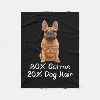 Bulldog 80% Cotton 20% Dog Hair Frenchie  Fleece Blanket