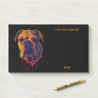Bulldog Abstract Art Dog Name  Post-it Notes