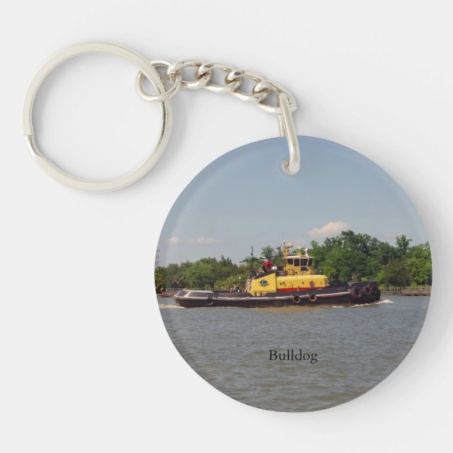 Bulldog acrylic keychain (Front)