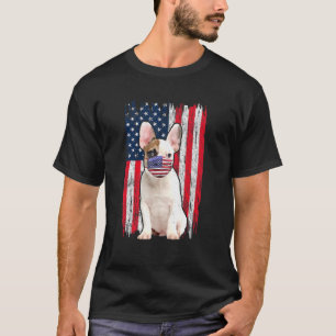 Bulldog American Flag Dog Wears Face Mask 4th Of J T-Shirt