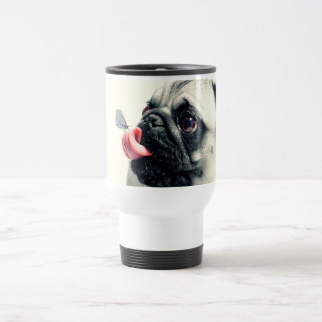 Bulldog and Butterfly Travel Mug (Center)