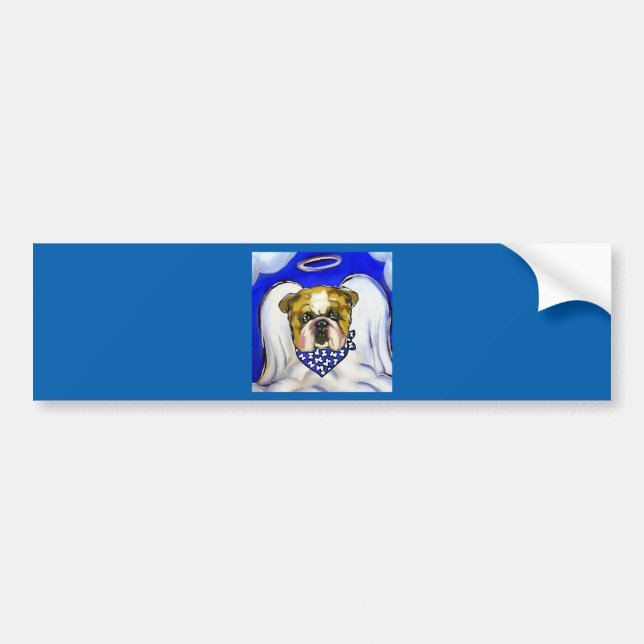 Bulldog Angel Bumper Sticker (Front)