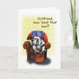 Bulldog Armchair - Funny Birthday Card