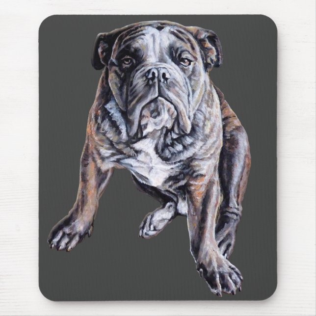 Bulldog Art Mousepad English Bulldog Custom Gifts (Front)