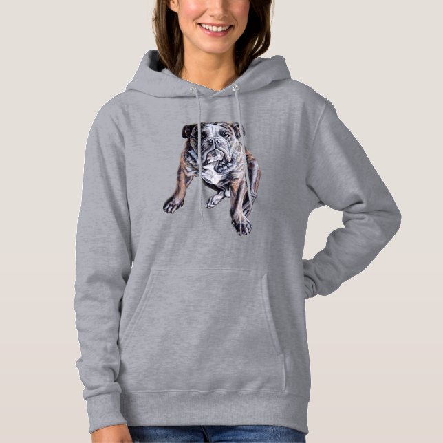 Bulldog Art Shirt Bulldog Hoodies Plus Size Avail. (Front)