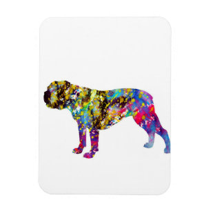 Bulldog Art Watercolor Portrait Magnet