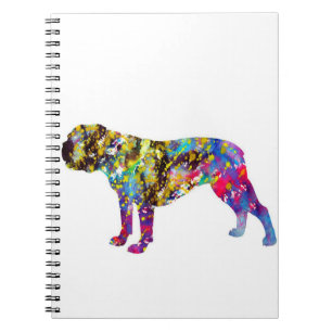 Bulldog Art Watercolor Portrait Notebook
