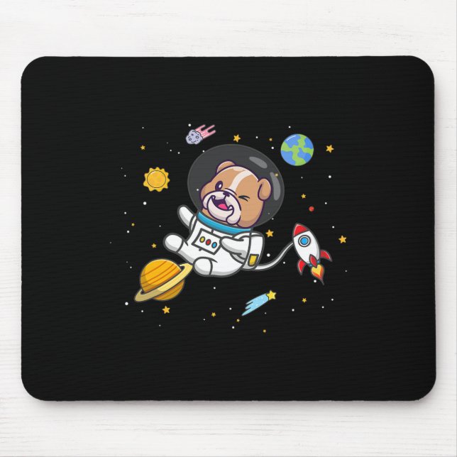 Bulldog Astronaut  Mouse Mat (Front)
