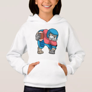 Bulldog at Sports with Football & Helmet