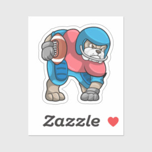 Bulldog at Sports with Football & Helmet