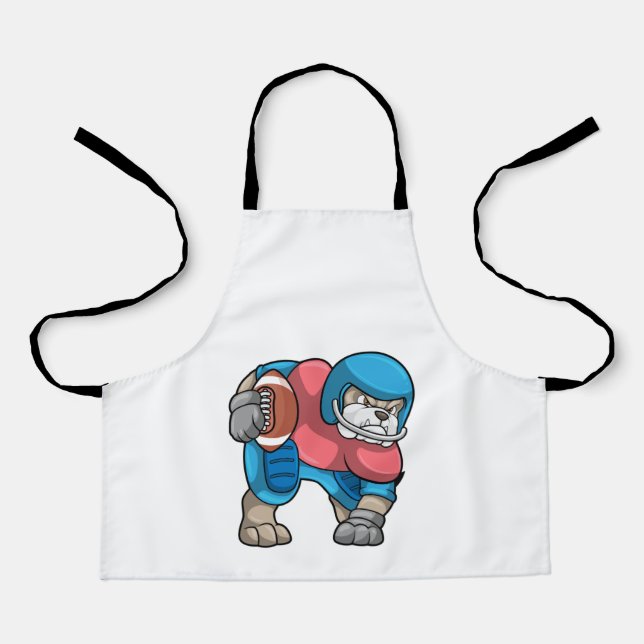 Bulldog at Sports with Football & Helmet Apron (Front)