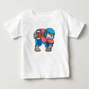 Bulldog at Sports with Football & Helmet Baby T-Shirt