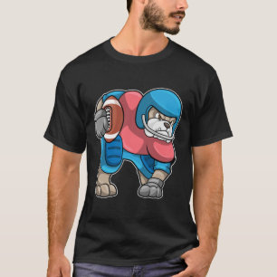 Bulldog at Sports with Football & Helmet T-Shirt