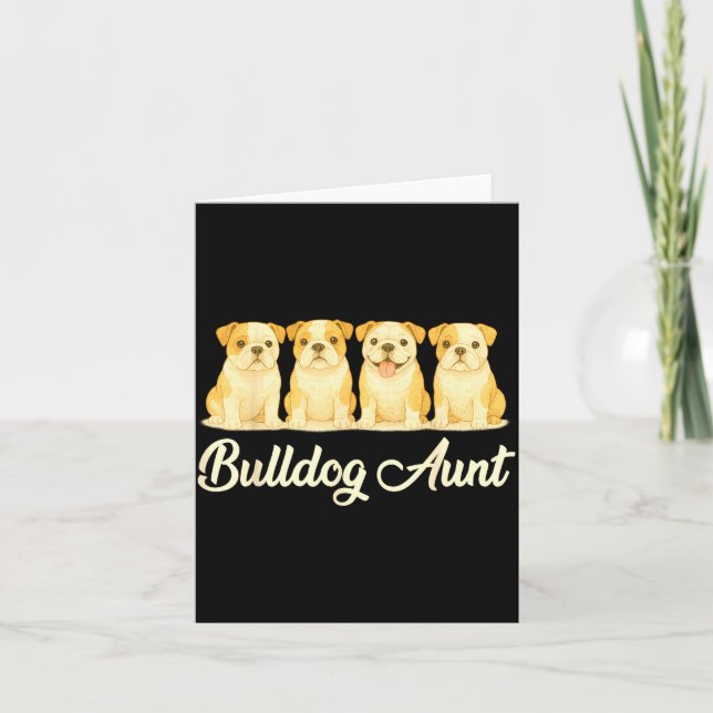 Bulldog Aunt Cute Dog Lover Gift Funny Women Puppy Card (Front)