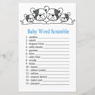 Bulldog Baby word scramble game