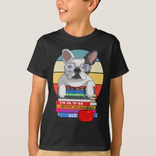 Bulldog Back To School Bookworm Dog T-Shirt