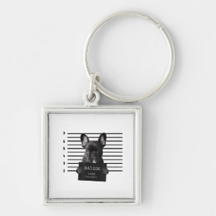 Bulldog Bad Dog Jail Frenchie Dog Mum Lover Key Ring