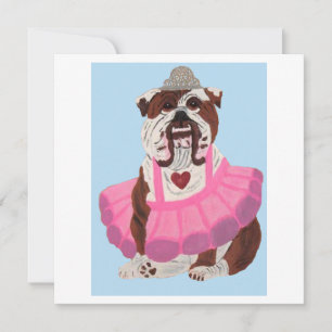 Bulldog Ballerina Invitation