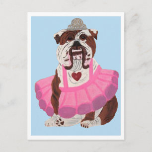 Bulldog Ballerina Postcard