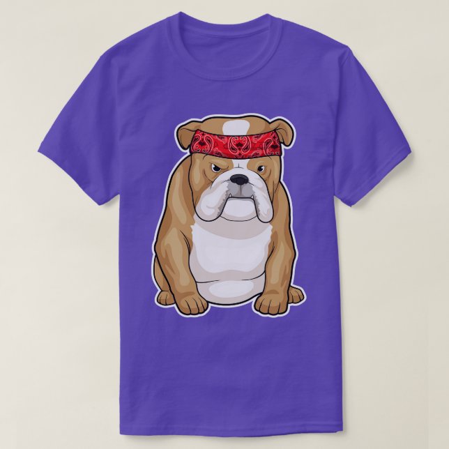 Bulldog Bandanna  T-Shirt (Design Front)