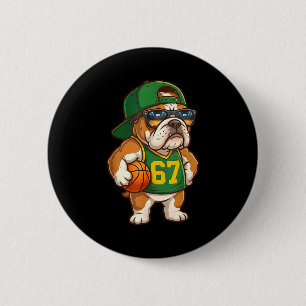 Bulldog Basketball 67 Gen Alpha Slang Srts Dog Boy 6 Cm Round Badge