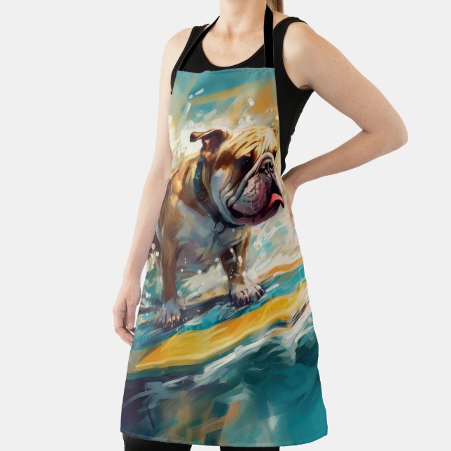 Bulldog Beach Surfing Painting Apron (Insitu)