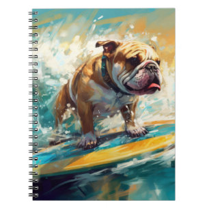 Bulldog Beach Surfing Painting Notebook