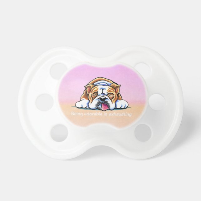 Bulldog Being Adorable Pink Off-Leash Art™ Dummy (Front)