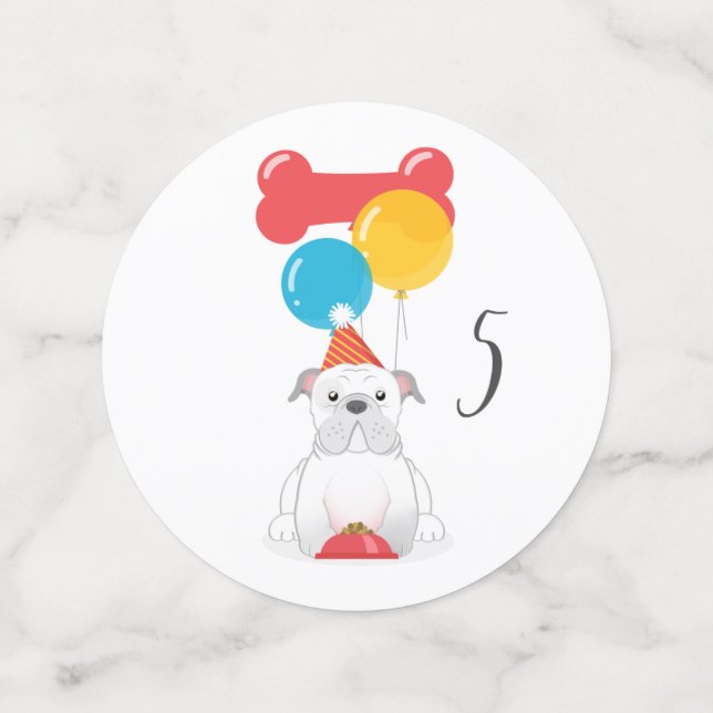 Bulldog Birthday Party Confetti (Medium Back)
