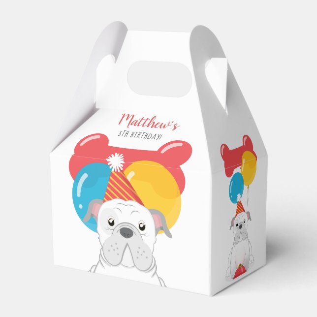 Bulldog Birthday Party Favour Box (Back Side)