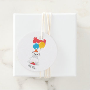 Bulldog Birthday Party Favour Tags