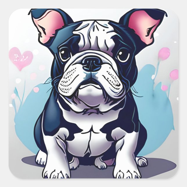 Bulldog Bliss  Square Sticker (Front)