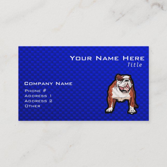 Bulldog; Blue Business Card (Front)