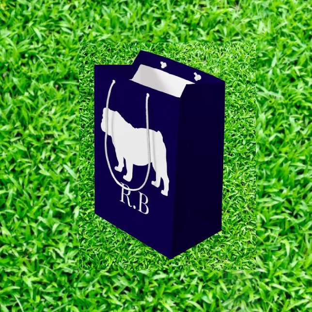 Bulldog Blue Golf  Medium Gift Bag (Elevate your golf game with our English Bulldog Monogram Golf Head Cover! )