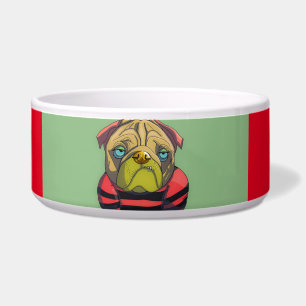 BULLDOG BOXER ART DOG BOWL