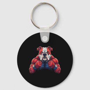 Bulldog Boxer MMA Training Martial Arts Animal Art Key Ring
