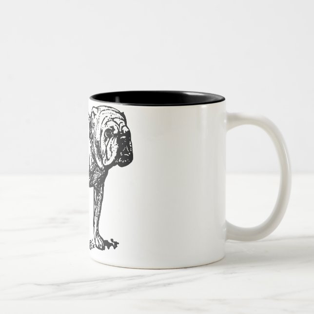 Bulldog Breed Illustration Two-Tone Coffee Mug (Right)