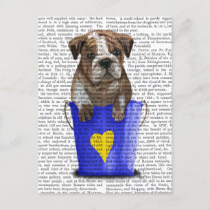 Bulldog Bucket Of Love Blue Postcard