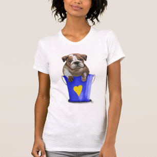 Bulldog Bucket Of Love Blue T-Shirt