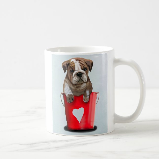 Bulldog Bucket Of Love Red 2 Coffee Mug (Right)