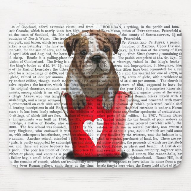 Bulldog Bucket Of Love Red Mouse Mat (Front)