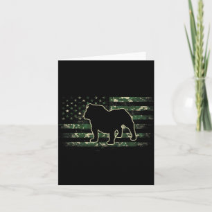 Bulldog Camouflage American Flag USA Dog Lover Card