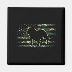 Bulldog Camouflage American Flag USA Dog Lover Magnet