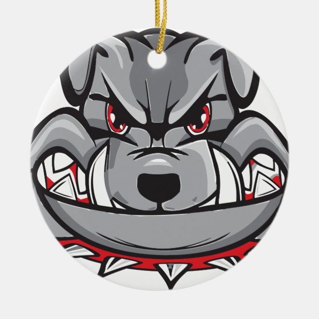 bulldog ceramic tree decoration (Front)