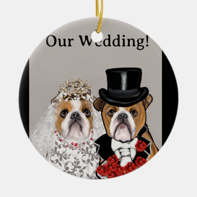 Bulldog     ceramic tree decoration (Front)