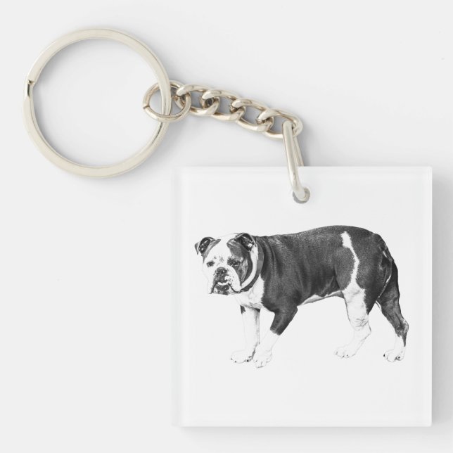 Bulldog Charm, Everyday Strength Key Ring (Front)