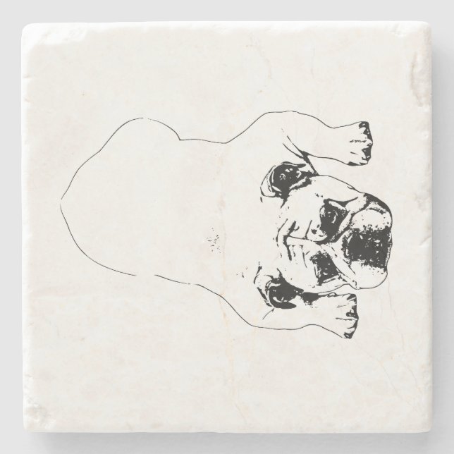 Bulldog Cheer Table Coaster (Front)