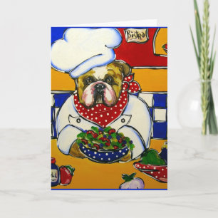 Bulldog Chef Holiday Card