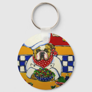 Bulldog Chef Key Ring